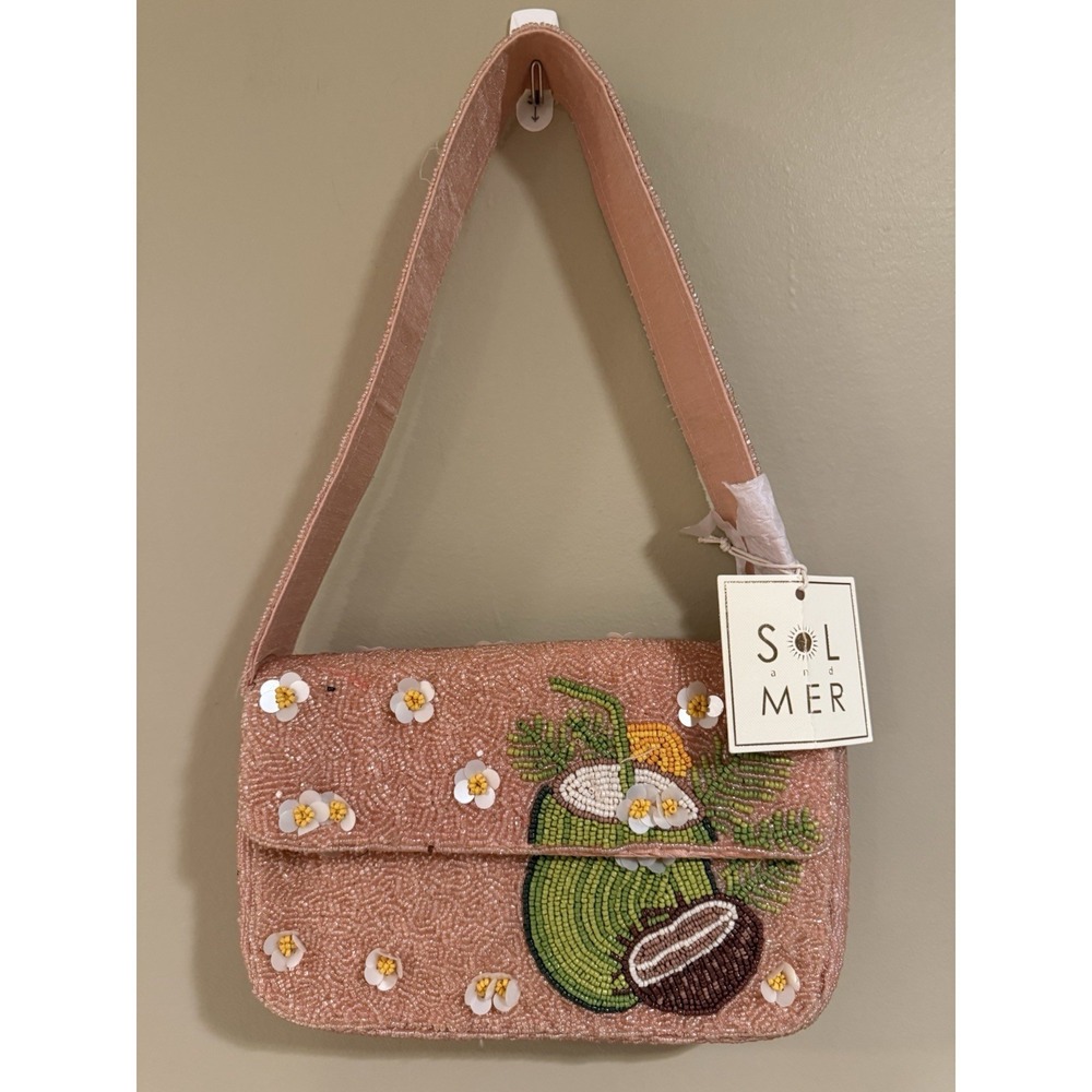 New!!! Viral Tiktok Beaded Bag Pink Coconut Shoulder Bag NWT